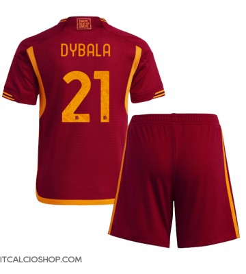 AS Roma Paulo Dybala #21 Prima Maglia Bambino 2023-24 Manica Corta (+ Pantaloni corti)